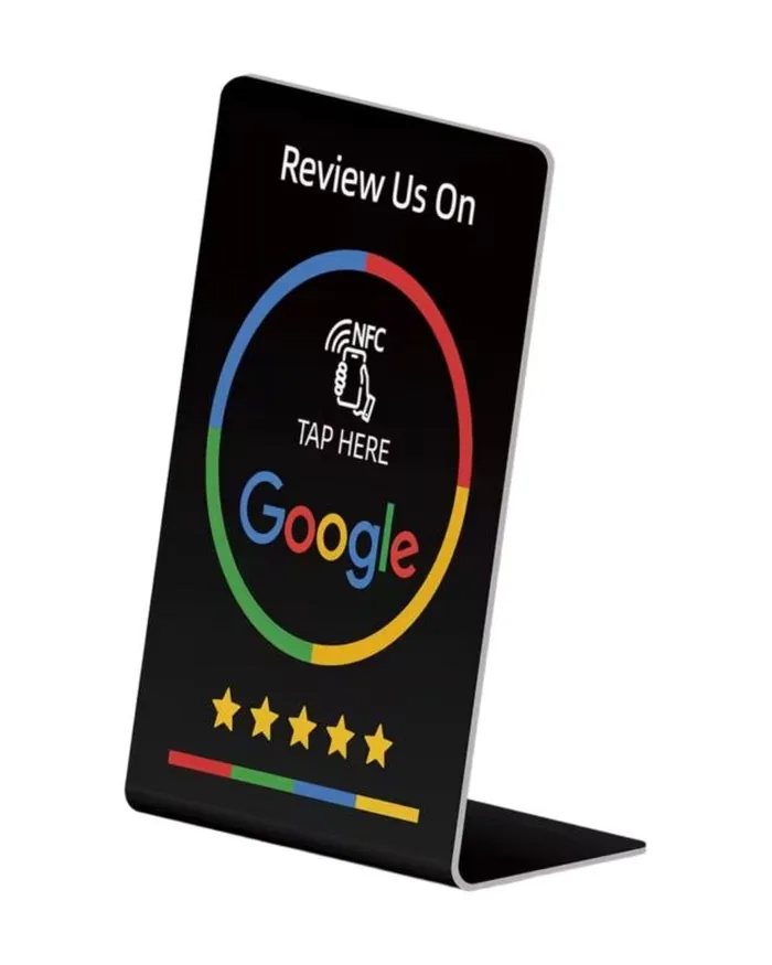 Мала чорна NFC-підставка Google Review, ракурс 1
