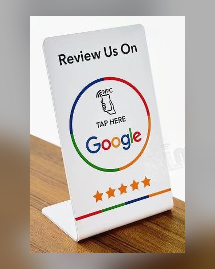 Мала біла NFC-підставка Google Review
